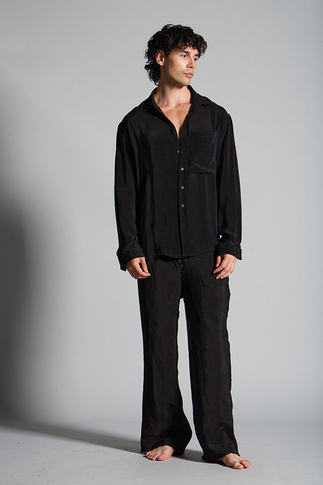 Pantalone uomo relaxed fit in 100% cupro MPA080 W121
