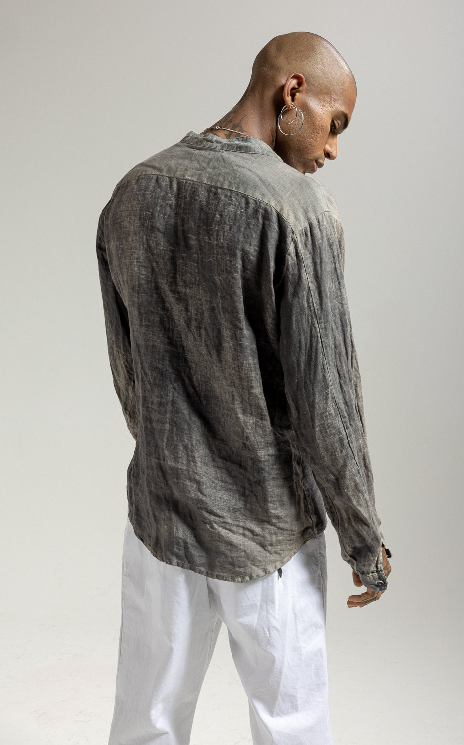 MSL025 long-sleeved linen shirt