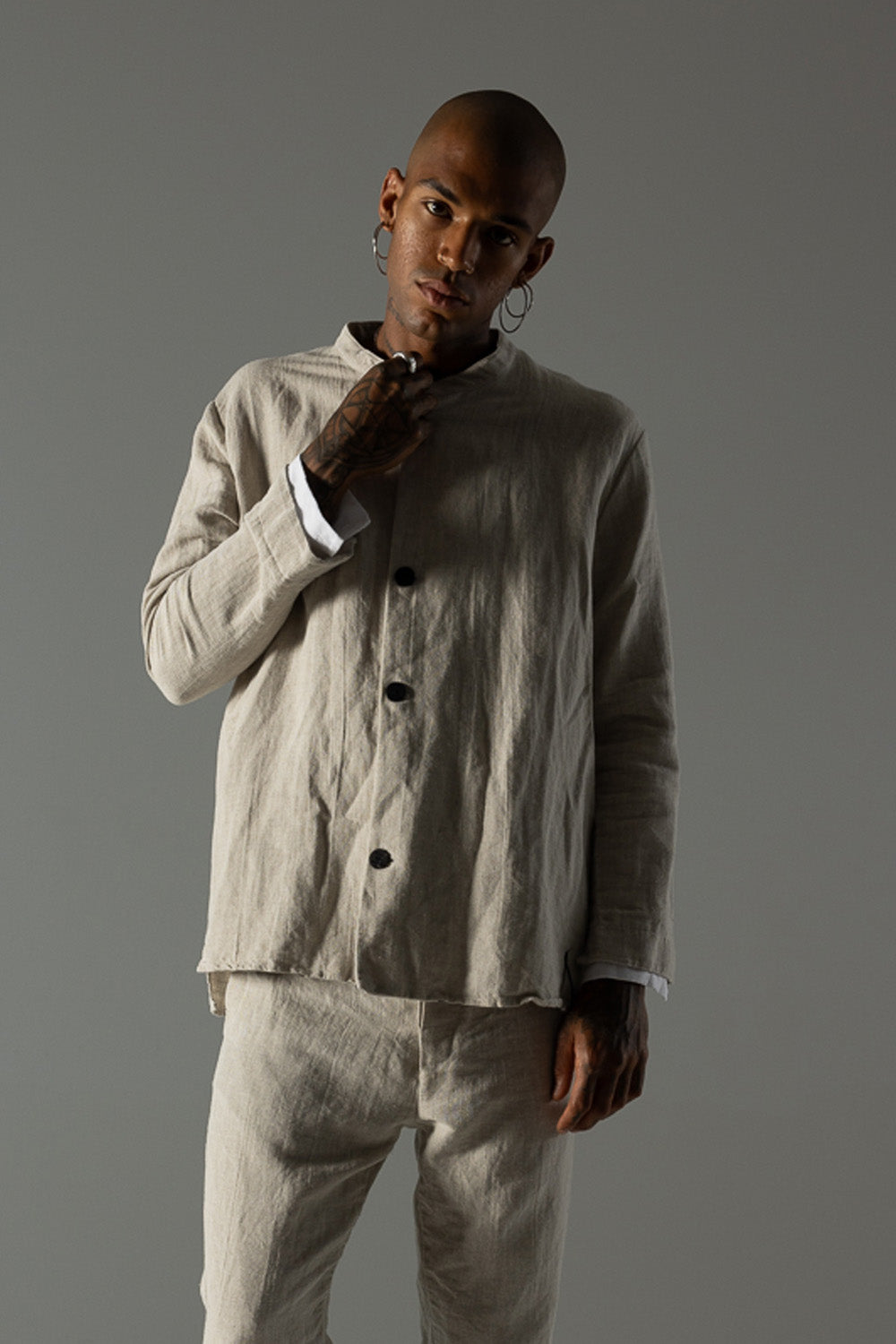 MSL034 W160 Long Sleeve Linen Shirt