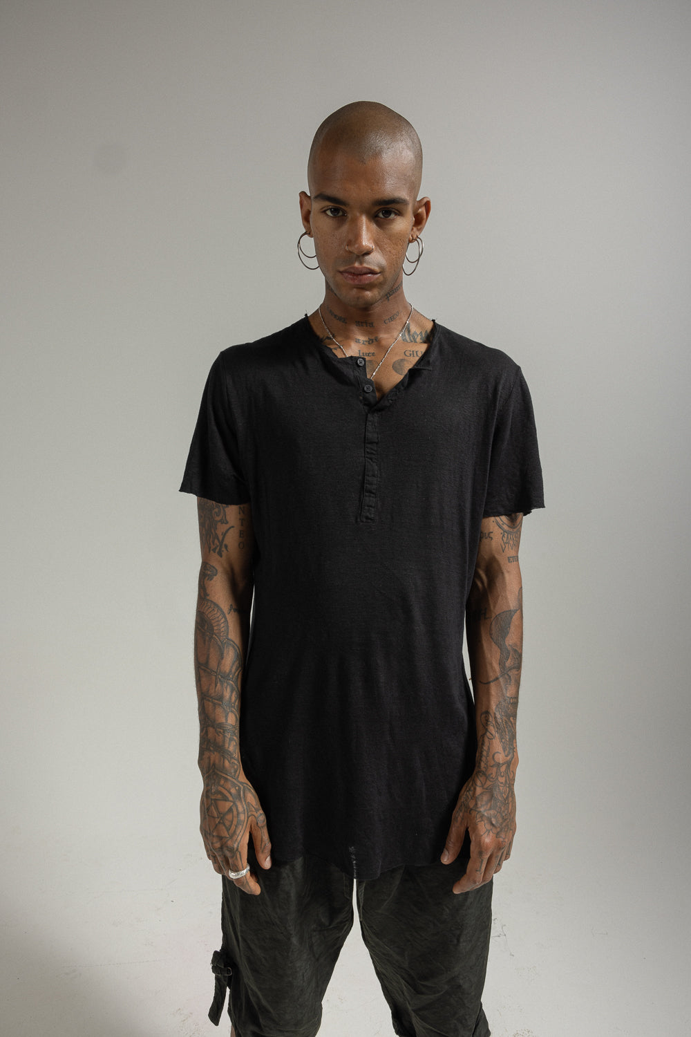 MTH003 K346 Short Sleeve Linen T-Shirt