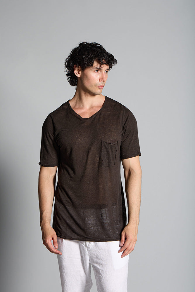 MTH030 SH Short Sleeve Linen T-Shirt