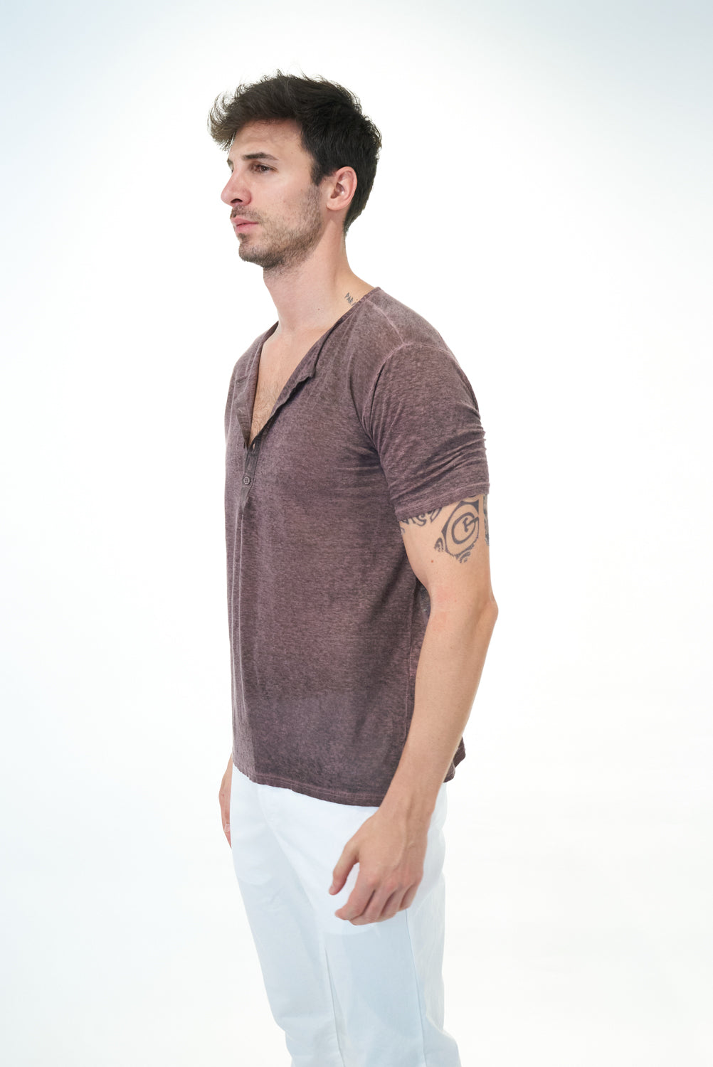 MTH048 short-sleeved linen t-shirt