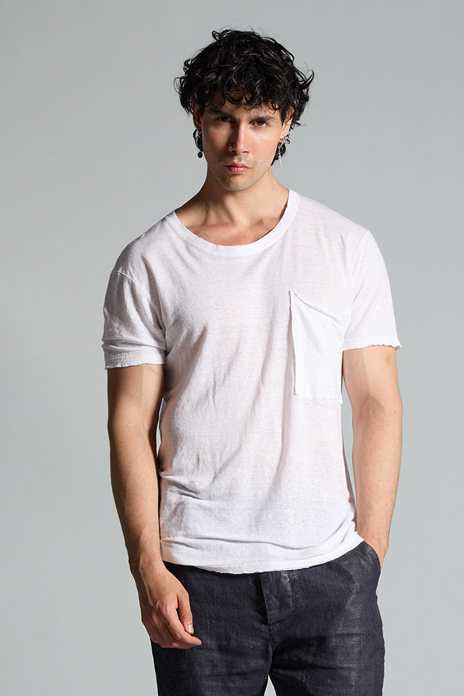 MEN'S SHORT-SLEEVED LINEN T-SHIRT MTH068 K346