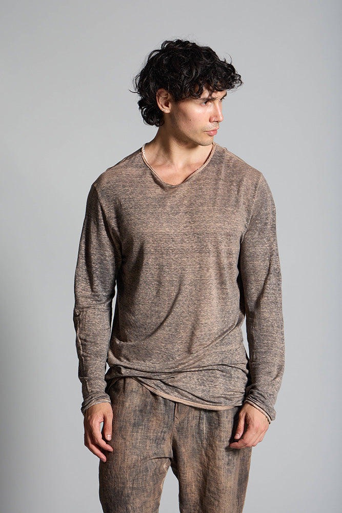 MTL003 long-sleeved linen t-shirt