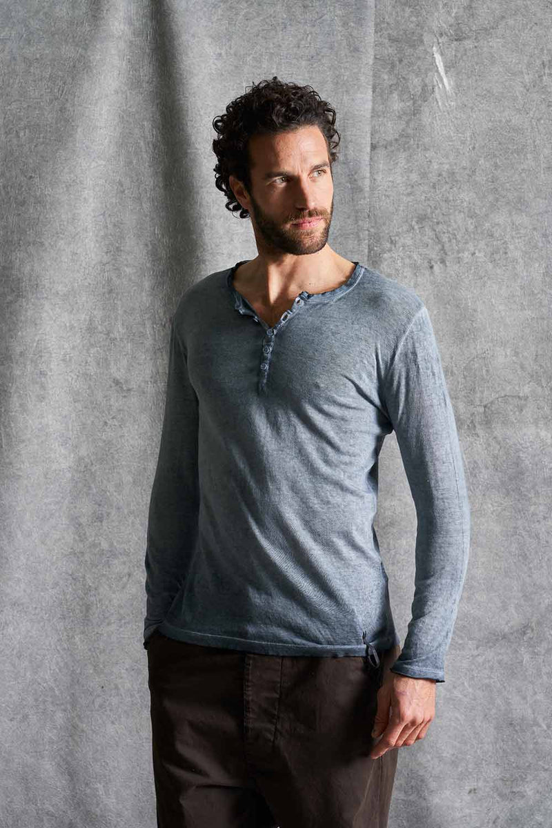 Long-sleeved cotton-wool blend t-shirt MTL024