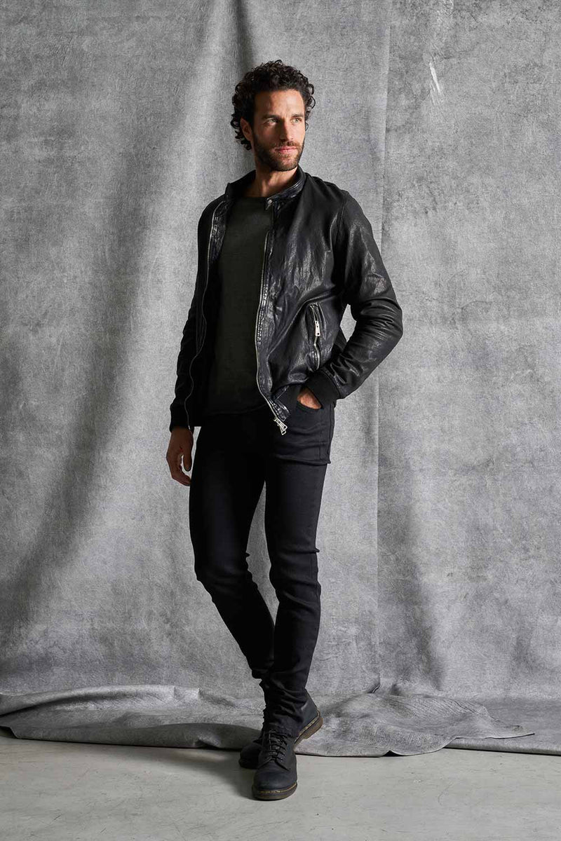 Real leather jacket MJL005