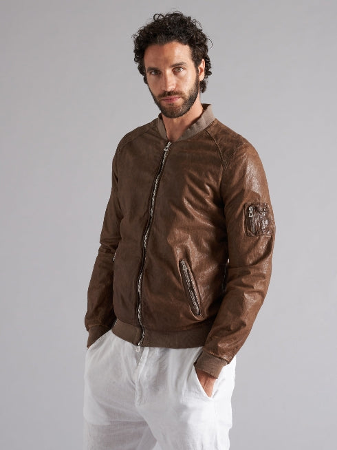 Men’s jacket in genuine leather MJL057 FO LT-01