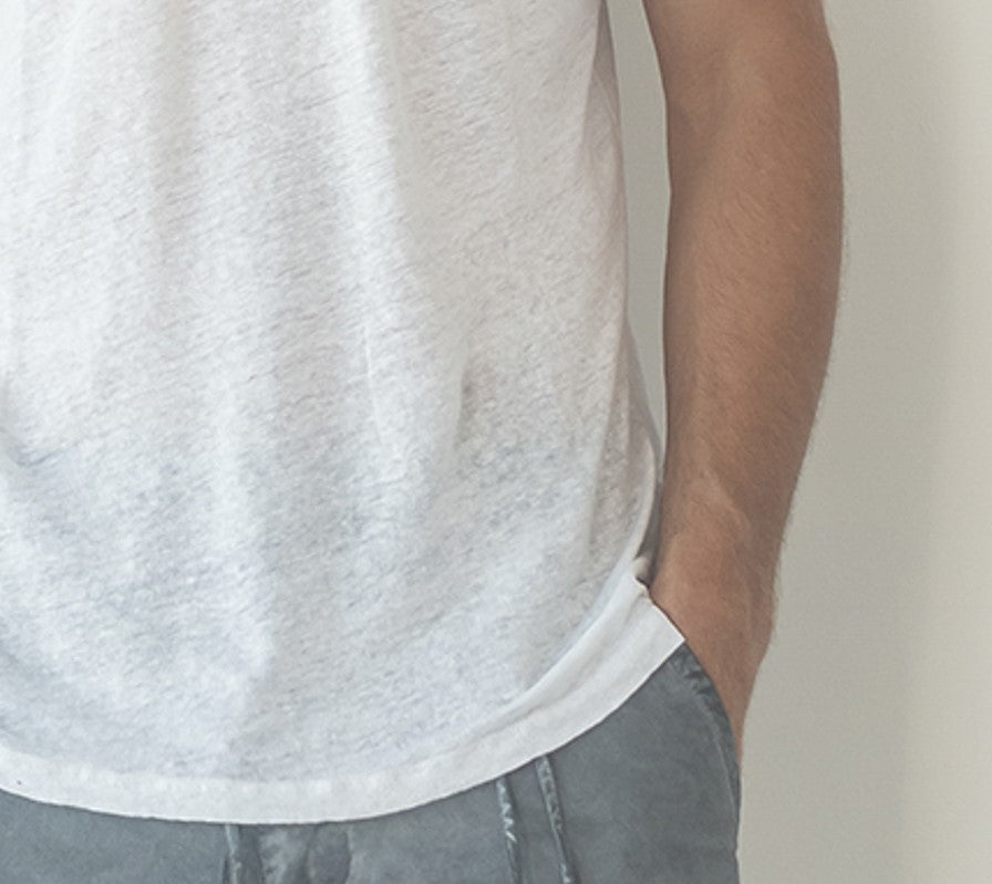 MEN'S SHORT-SLEEVED LINEN T-SHIRT MTH068 K346