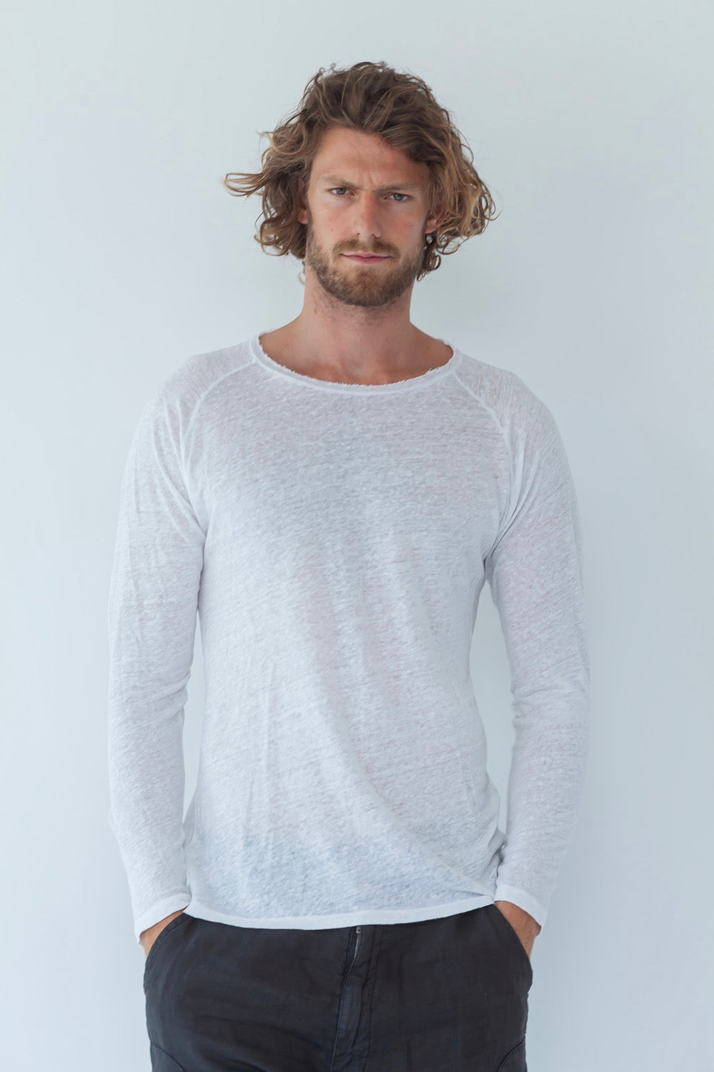 MTL005 long-sleeved linen t-shirt